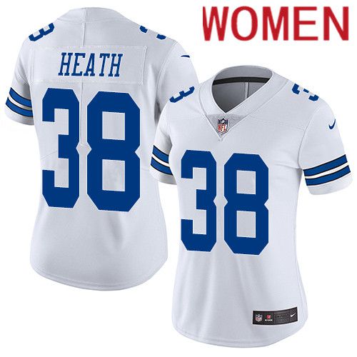 Women Dallas Cowboys #38 Jeff Heath Nike White Vapor Limited NFL Jersey->women nfl jersey->Women Jersey